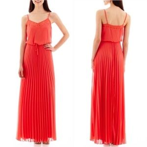 Coral Pink/Orange Bisou Bisou Maxi Dress